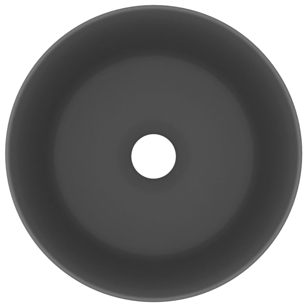vidaXL Luksusowa, okrągła umywalka, ciemnoszary mat, 40x15cm, ceramika