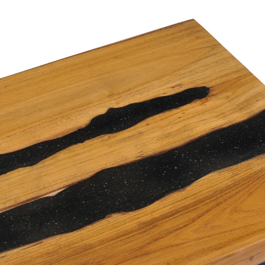 vidaXL Stolik kawowy, 100x50x40 cm, drewno tekowe i kamień wulkaniczny