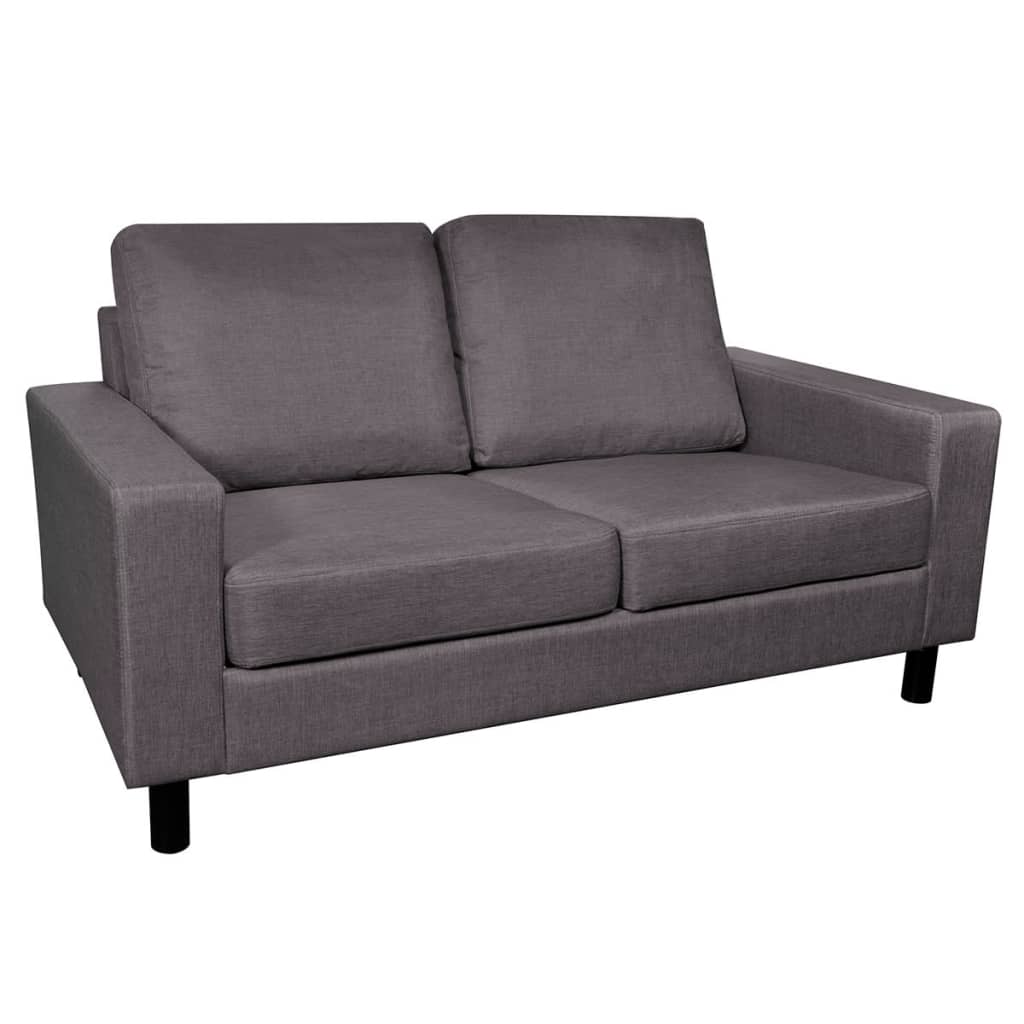vidaXL 2-osobowa sofa materiałowa, ciemnoszara