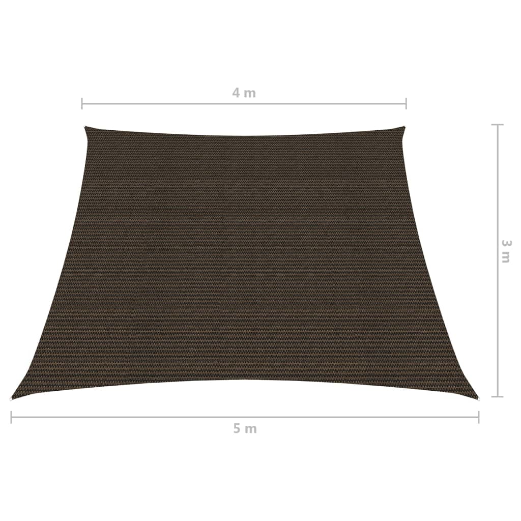 vidaXL Żagiel przeciwsłoneczny, 160 g/m², brązowy, 4/5x3 m, HDPE