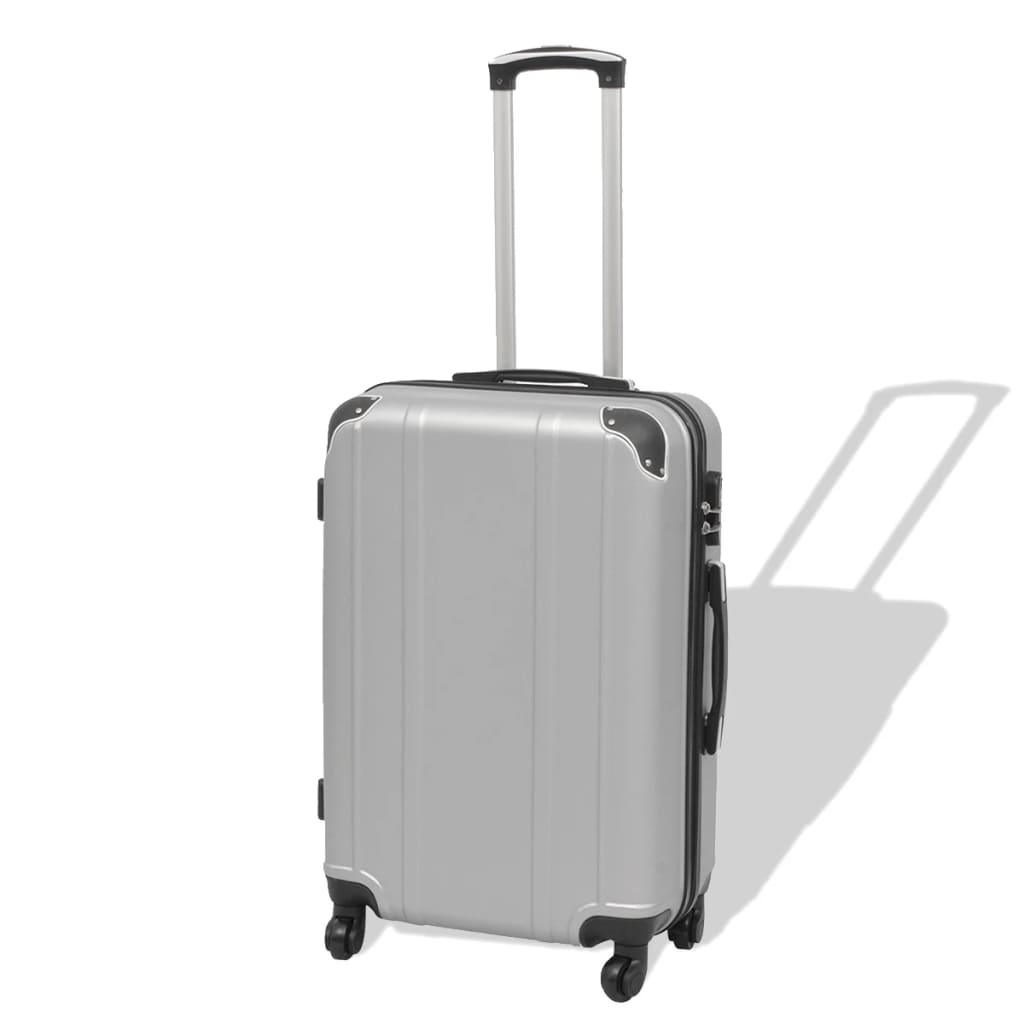 vidaXL Zestaw walizek na kółkach w kolorze srebrnym, 4 szt.