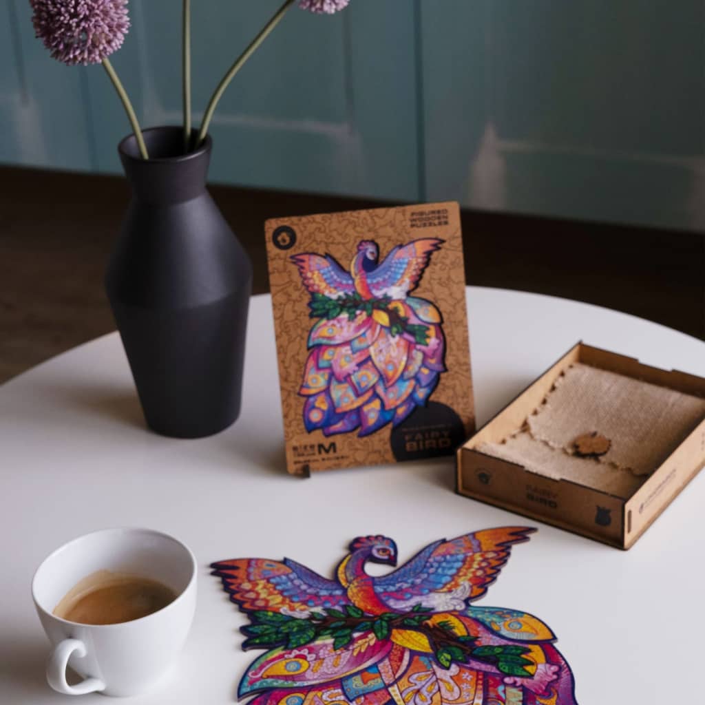UNIDRAGON 198-częściowe, drewniane puzzle Fairy Bird, M, 25x32 cm