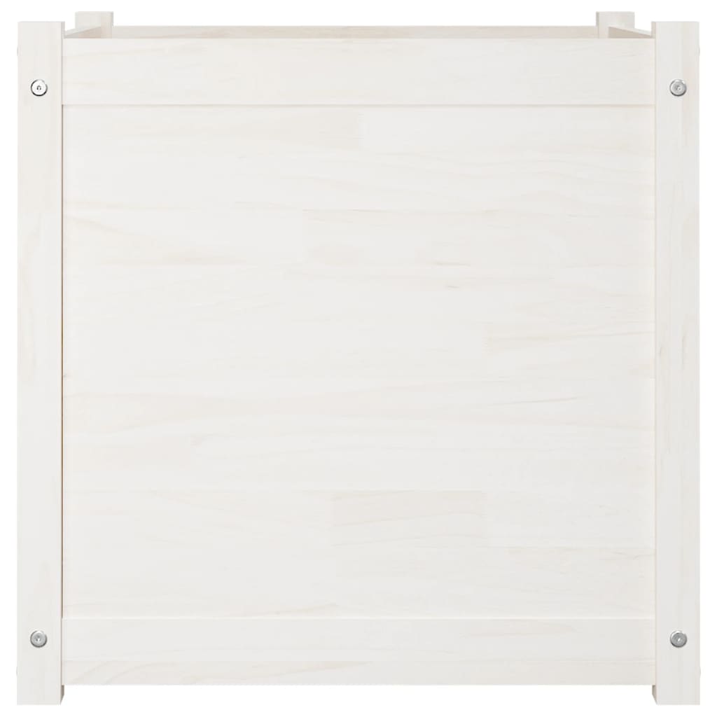 vidaXL Donice ogrodowe, 2 szt., białe, 60x60x60 cm, drewno sosnowe