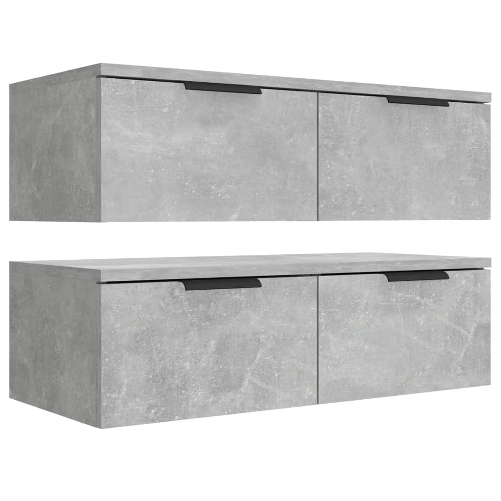 vidaXL Szafki wiszące, 2 szt., szarość betonu, 68x30x20 cm