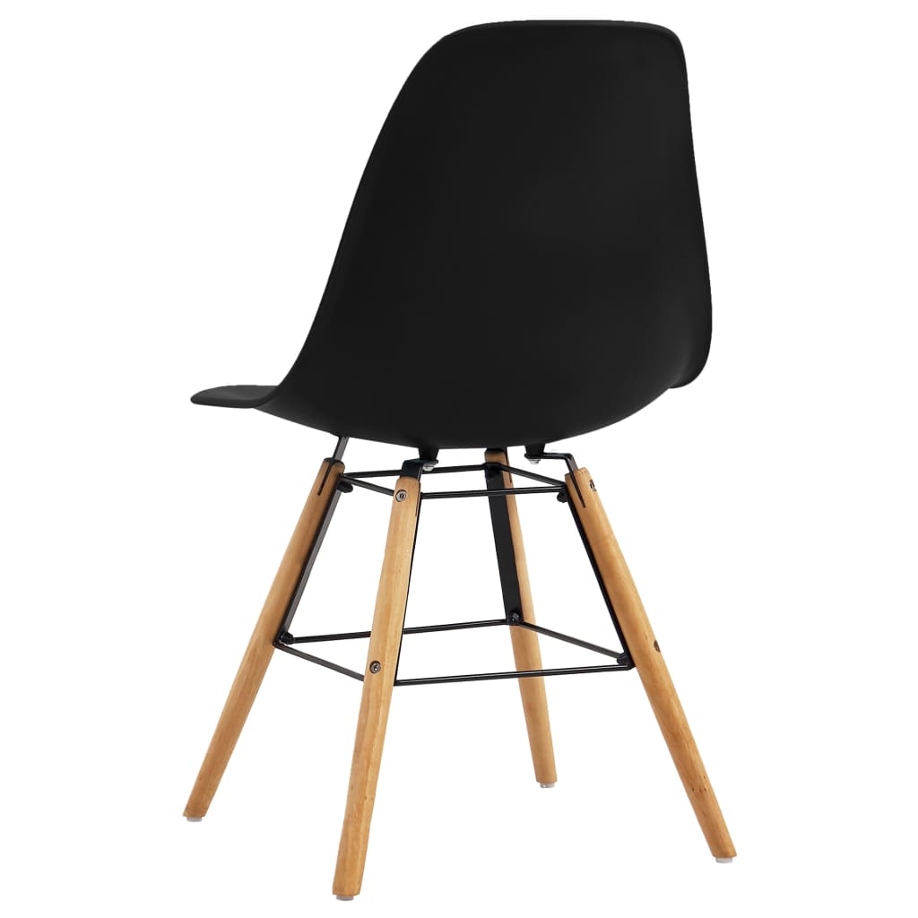 vidaXL Krzesła stołowe, 6 szt., czarne, plastikowe