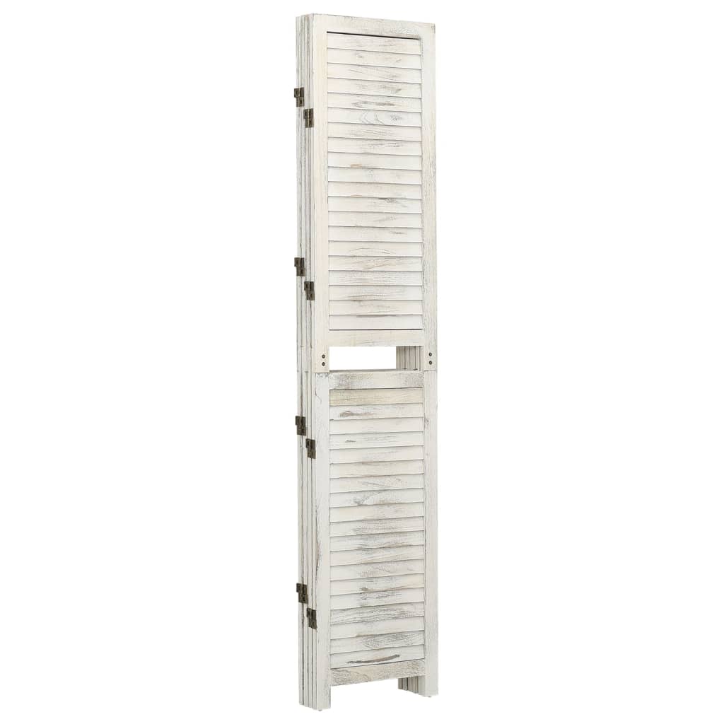 vidaXL Parawan 4-panelowy, biały, 140 x 165 cm, drewniany