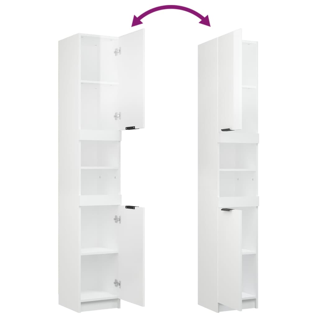 vidaXL Zestaw 3 szafek łazienkowych, biały z połyskiem