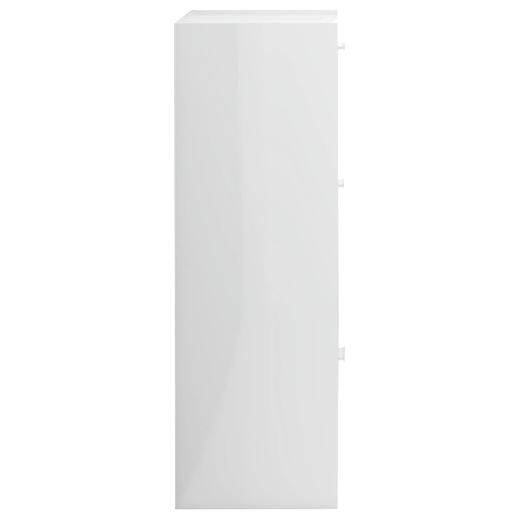 vidaXL Szafka, biała na wysoki połysk, 60x29,5x90 cm, płyta wiórowa