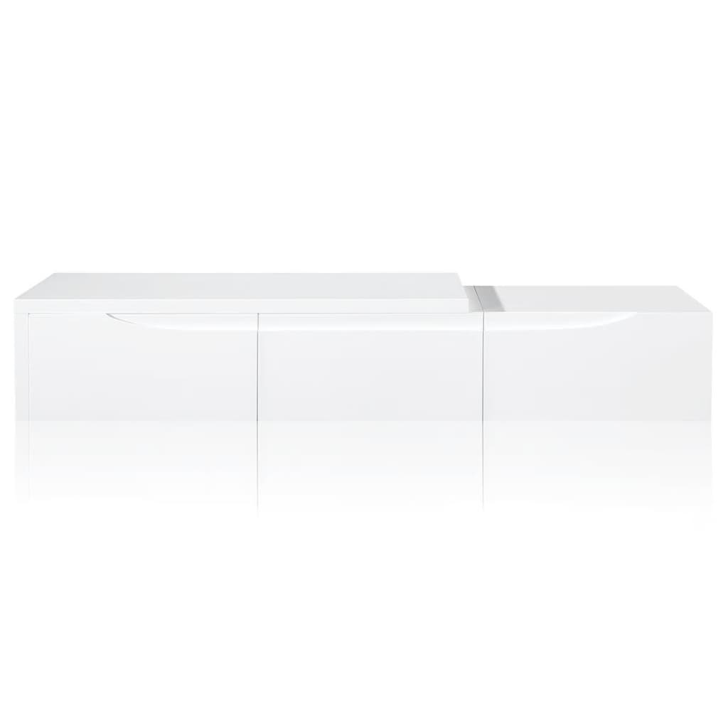 Biały, rozkladany stojak na TV, 240 cm