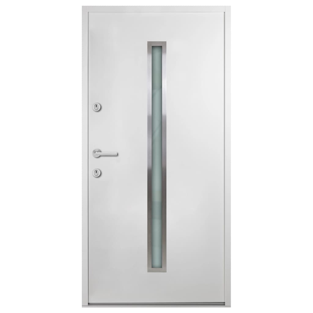 vidaXL Aluminiowe drzwi zewnętrzne, białe, 90 x 200 cm