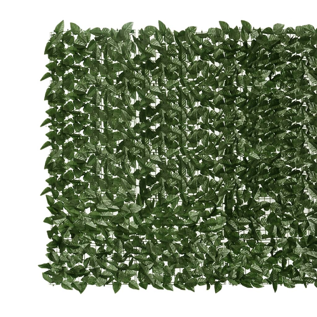 vidaXL Parawan balkonowy, ciemnozielone liście, 300x150 cm