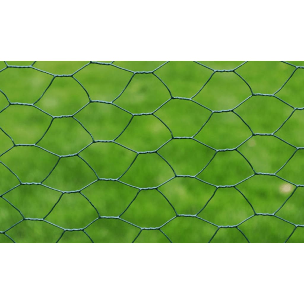 vidaXL Ogrodzenie z siatki, galwanizowane, PVC, 25x0,5 m, zielone