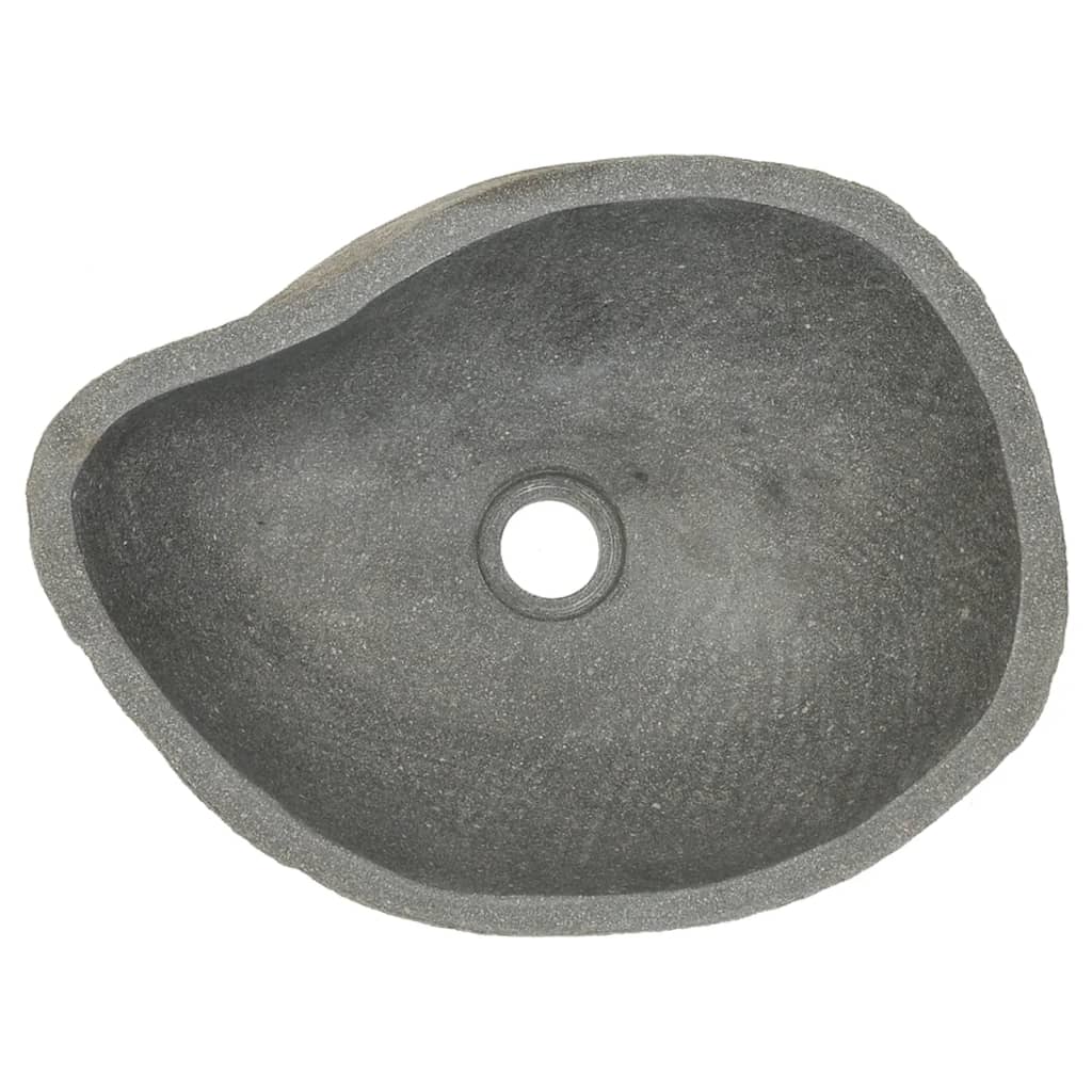 vidaXL Umywalka z kamienia rzecznego, owalna, 38-45 cm