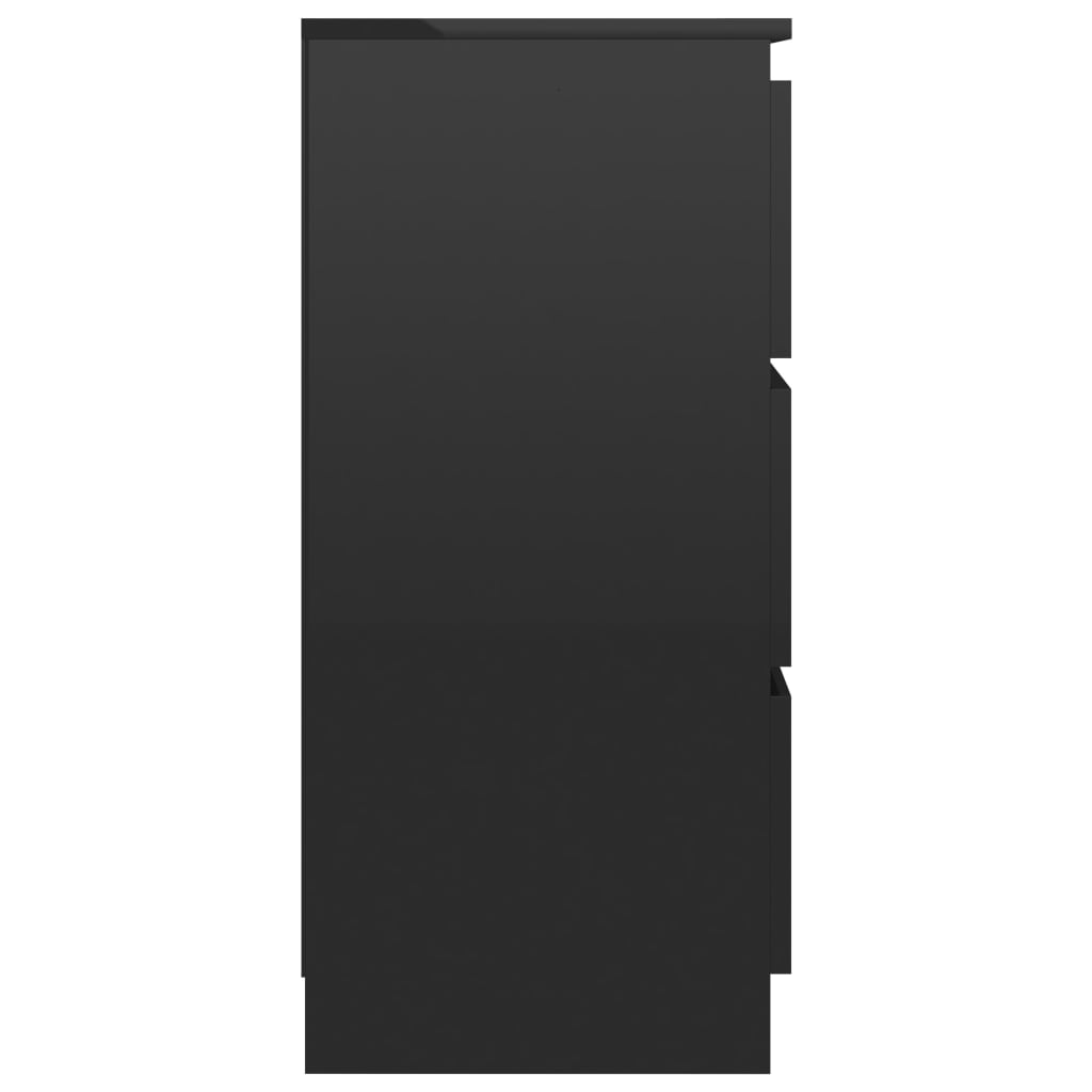 vidaXL Komoda, czarna na wysoki połysk, 60 x 33,5 x 76 cm, płyta wiórowa