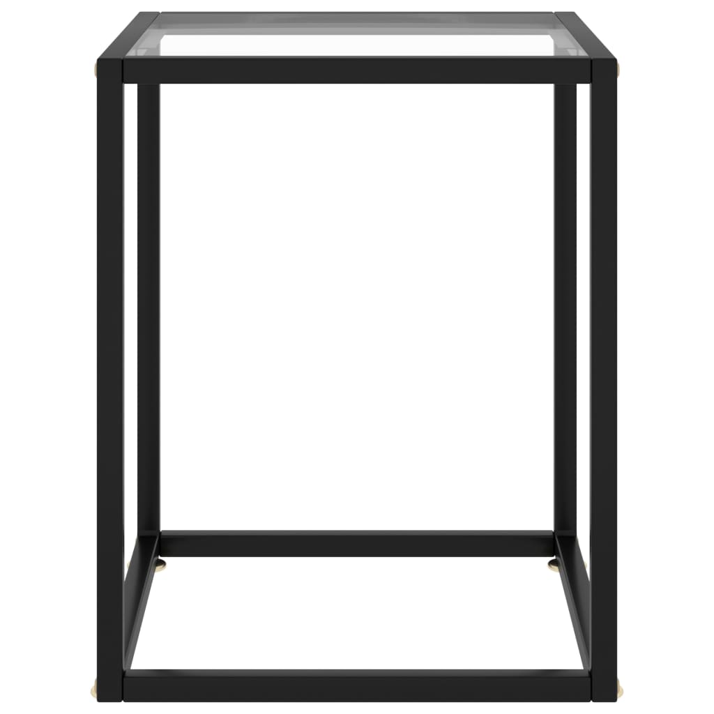 vidaXL Stolik kawowy, czarny, szkło hartowane, 40x40x50 cm