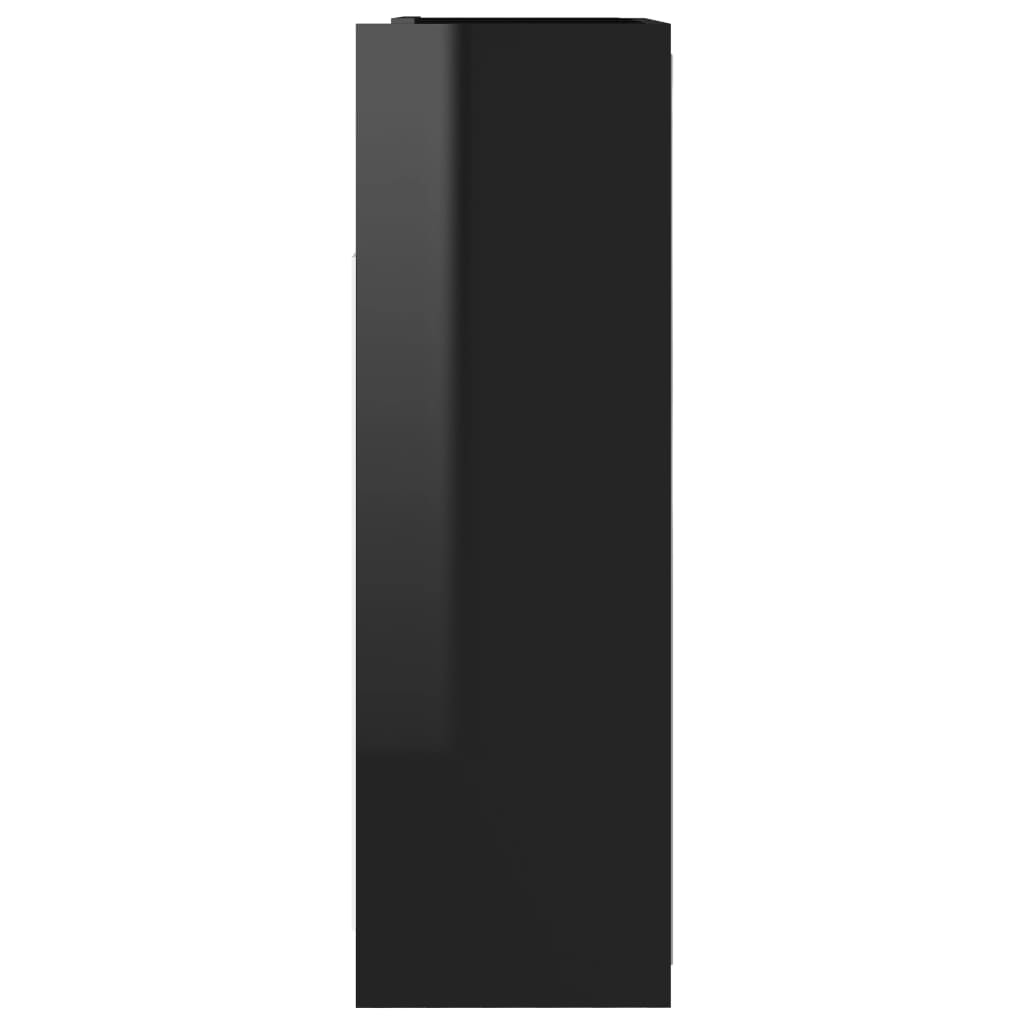 vidaXL Szafka z lustrem, wysoki połysk, czarna, 62,5x20,5x64 cm