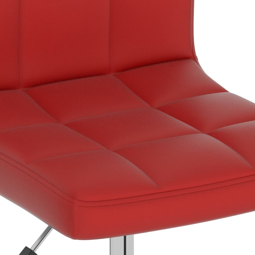 vidaXL Obrotowe krzesła stołowe, 6 szt., winna czerwień, ekoskóra
