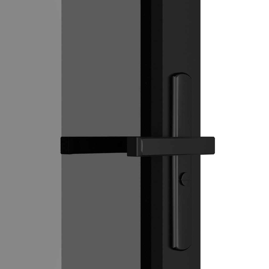 vidaXL Drzwi wewnętrzne, 102,5x201,5 cm, czarne, szkło ESG i aluminium