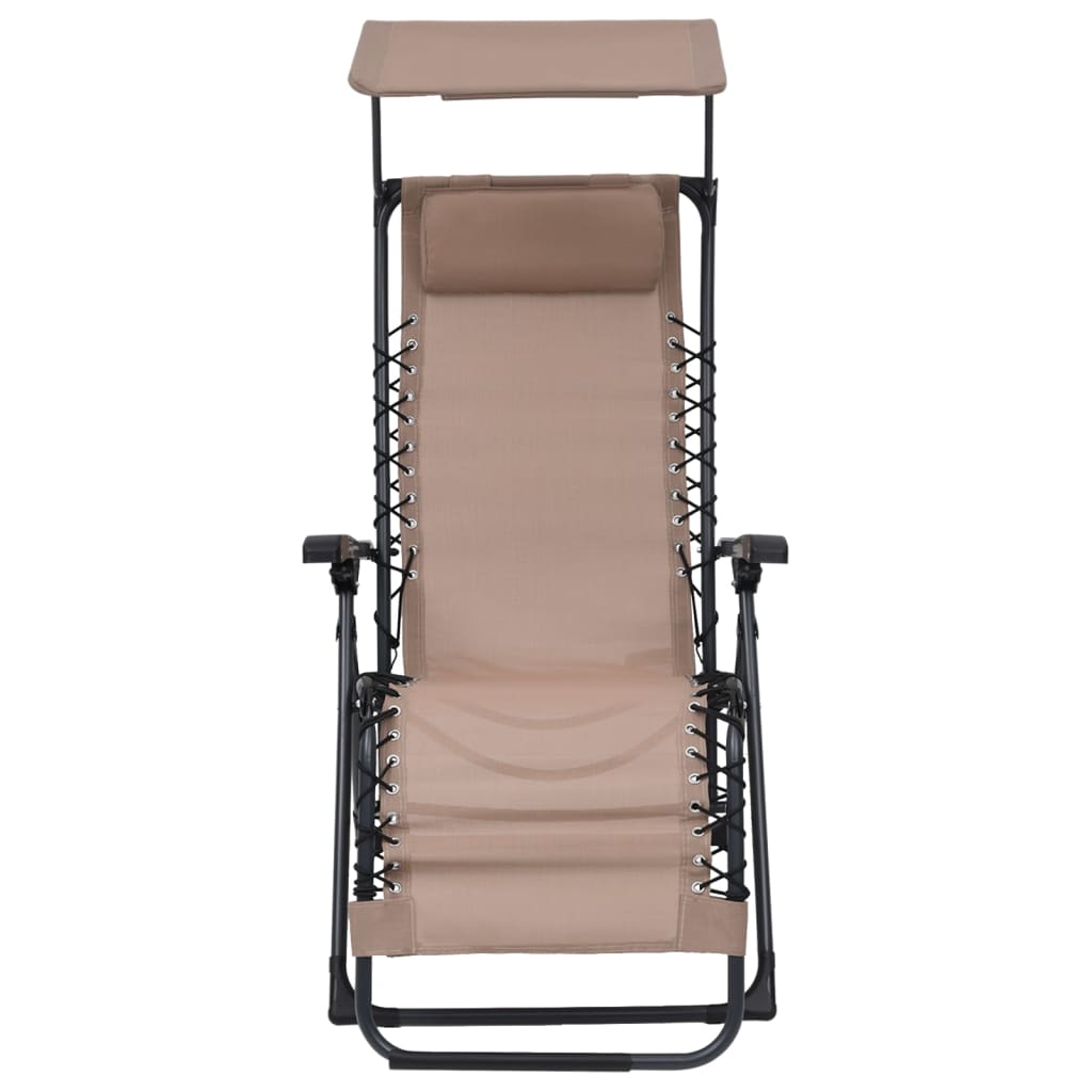 vidaXL Składane krzesło tarasowe, kolor taupe, tworzywo textilene