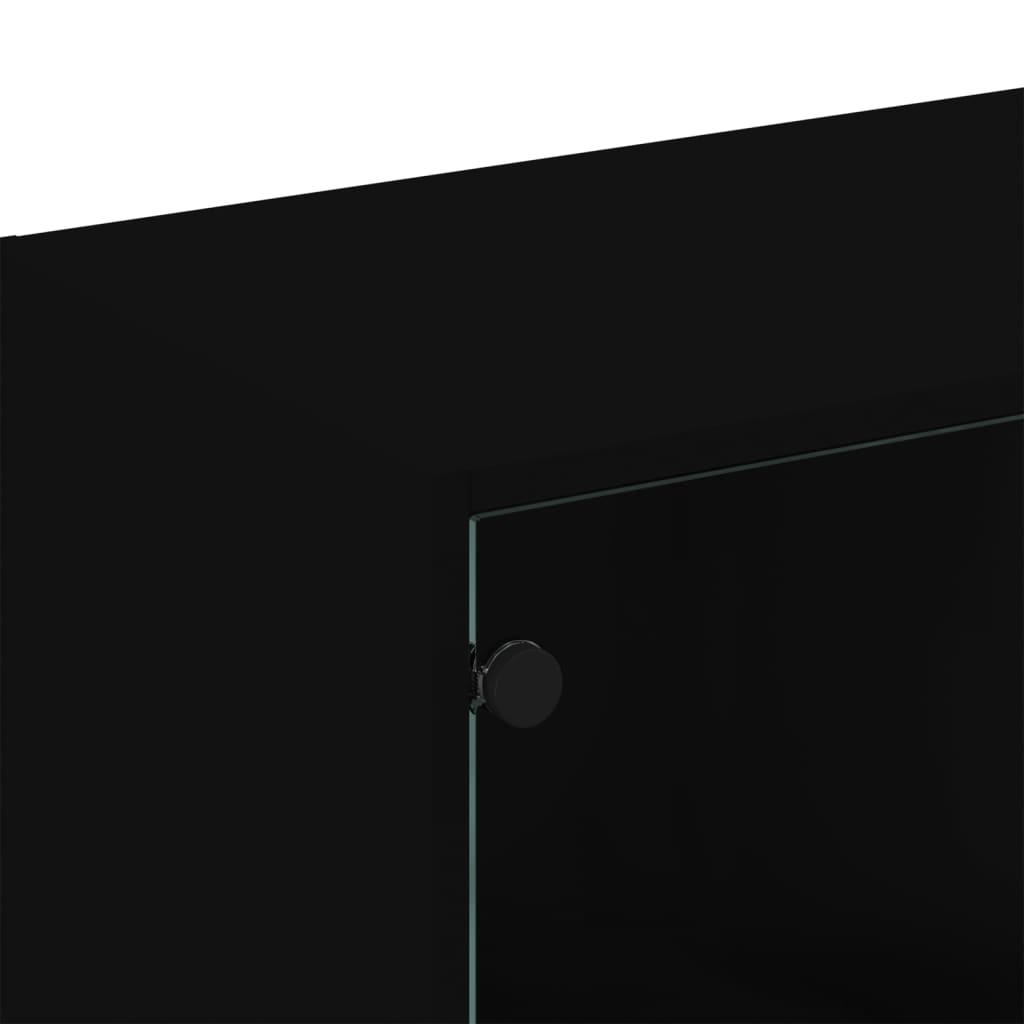 vidaXL Biblioteczka z drzwiczkami, czarna, 136x37x109 cm