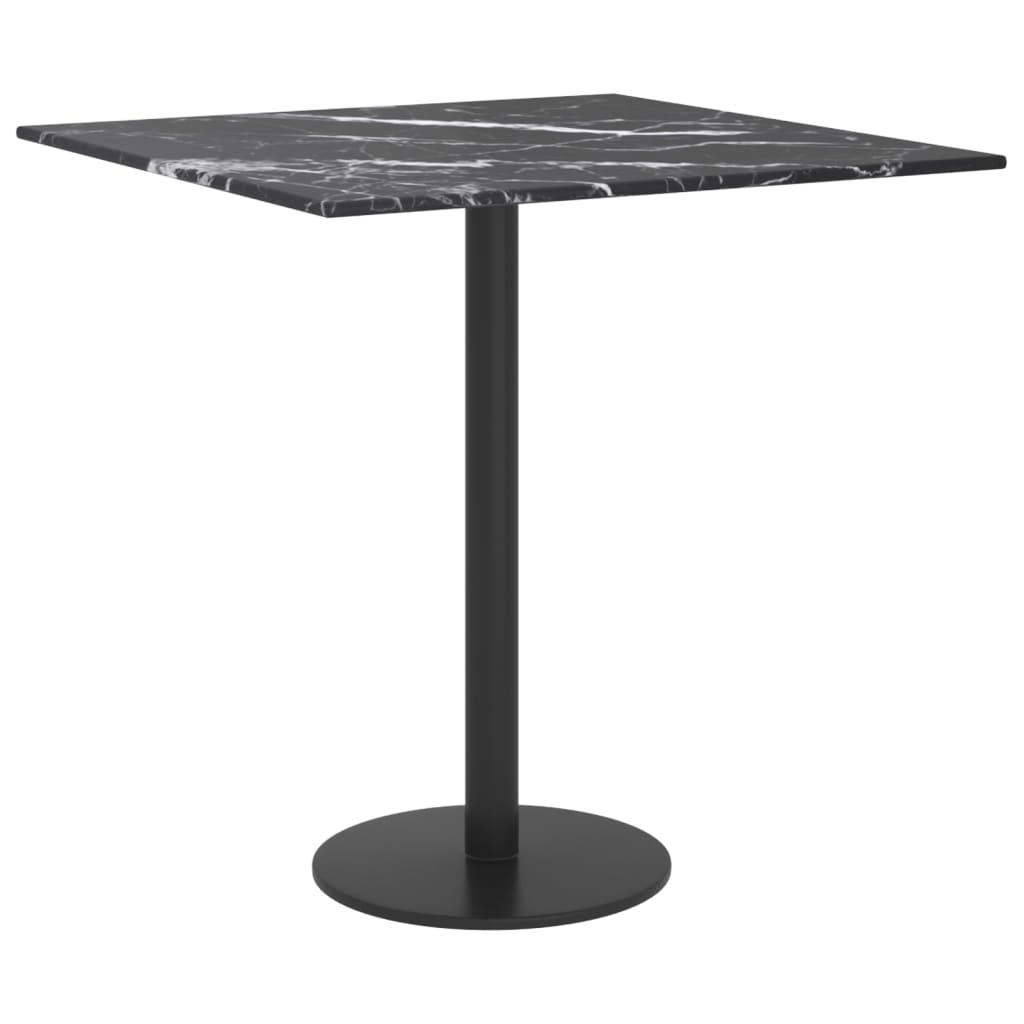 vidaXL Blat stołu, czarny, 40x40 cm, 6 mm, szkło ze wzorem marmuru
