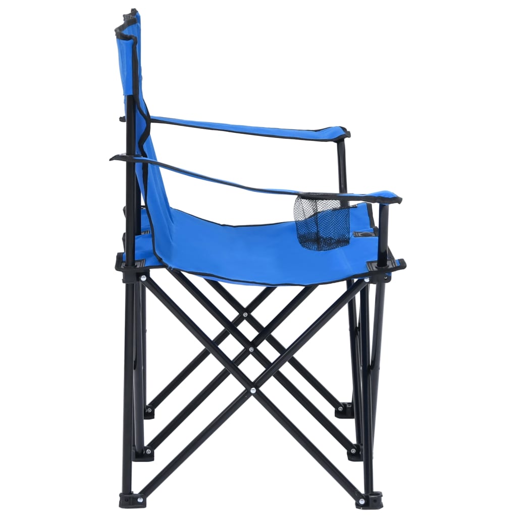 vidaXL 2-os., składane krzesło turystyczne, stal i tkanina, niebieskie