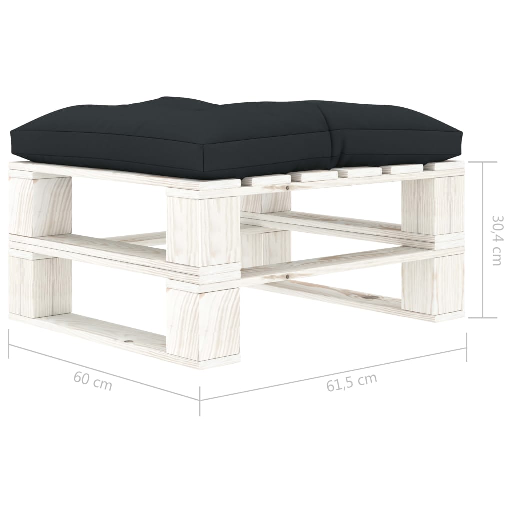 vidaXL Ogrodowy stołek z palet z antracytową poduszką, drewniany