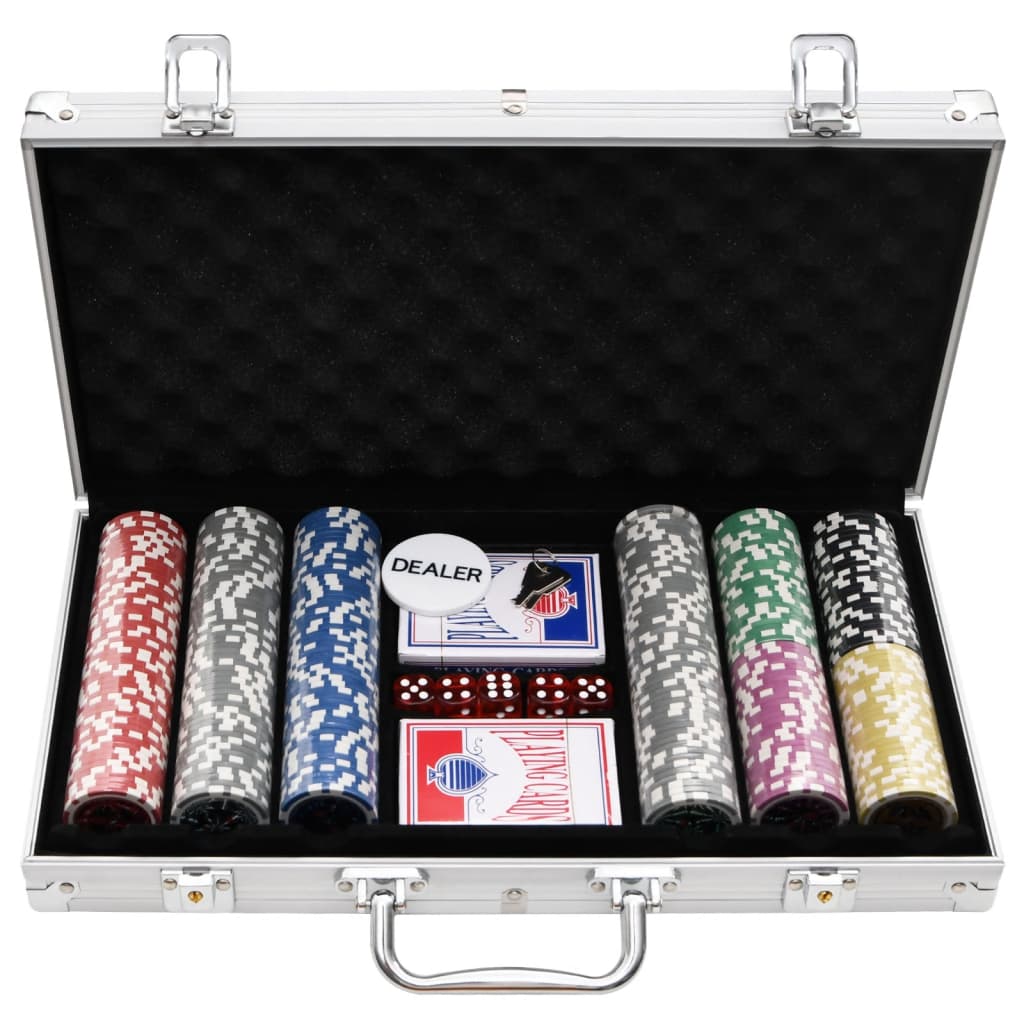 vidaXL Zestaw żetonów do pokera, 300 szt., 11,5 g