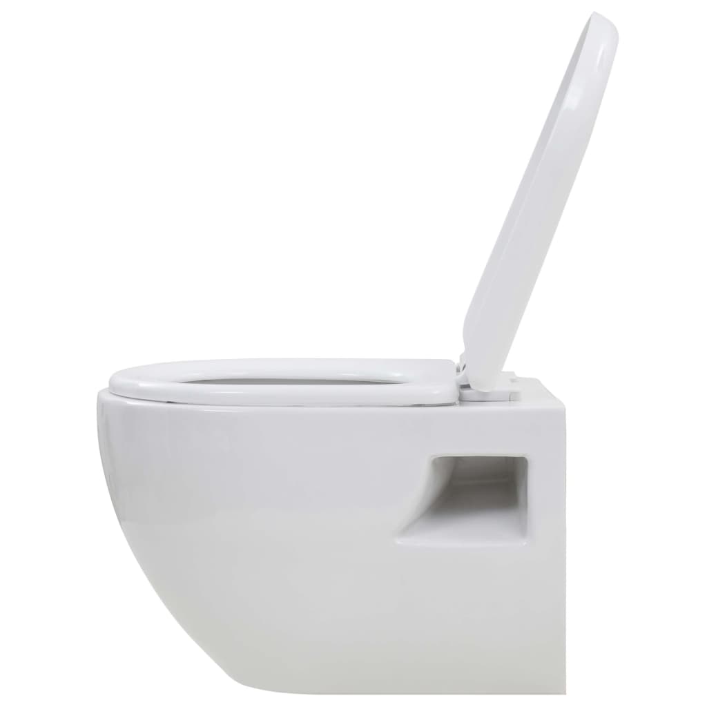 vidaXL Podwieszana toaleta ceramiczna ze spłuczką podtynkową