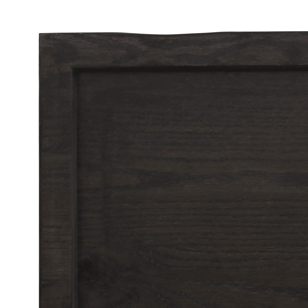 vidaXL Blat stołu, ciemnobrązowy, 140x40x(2-6) cm, lite drewno dębowe
