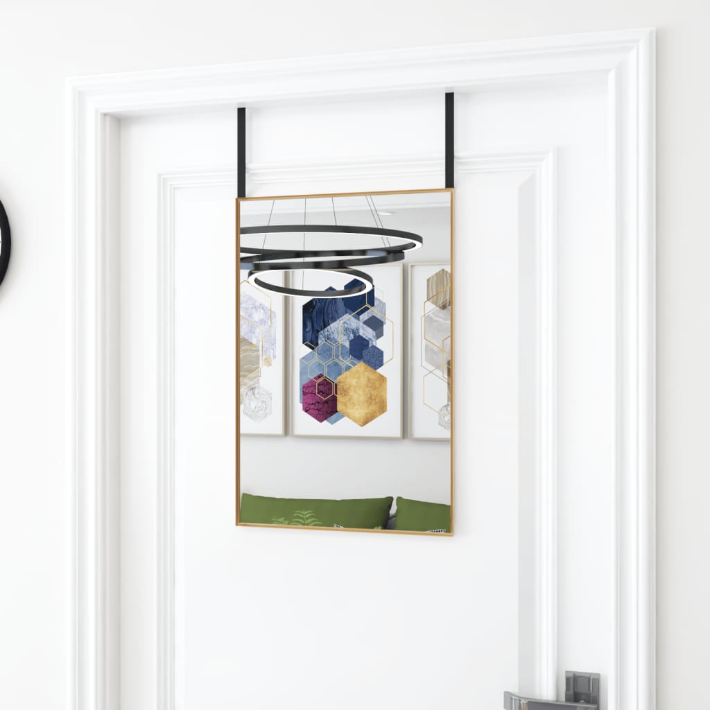 vidaXL Lustro na drzwi, złote, 40x60 cm, szkło i aluminium