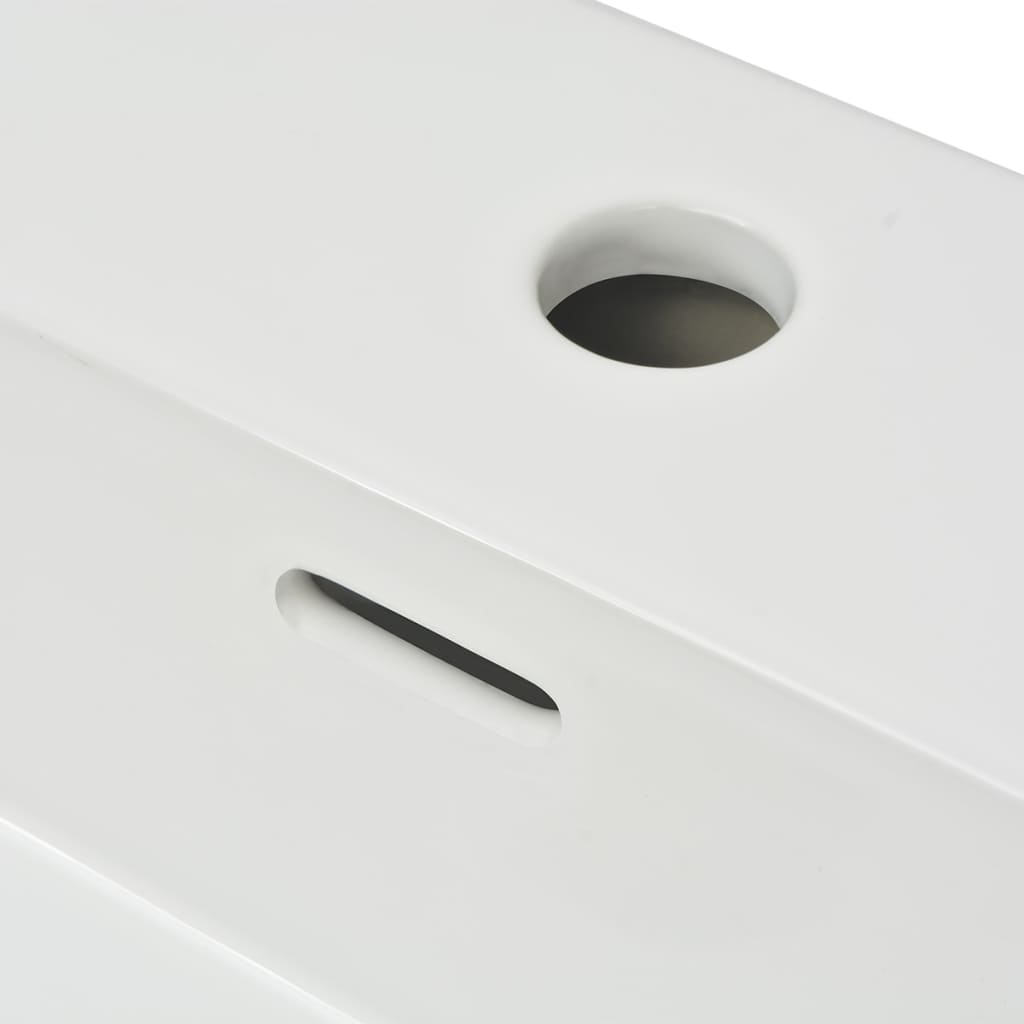 vidaXL Umywalka z otworem na baterię, 76 x 42,5 x 14,5 cm, biała