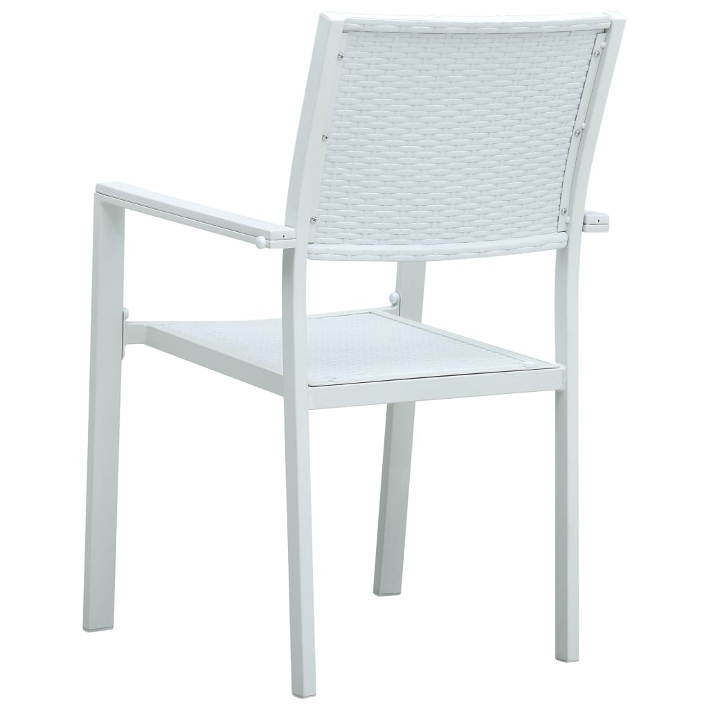vidaXL Krzesła ogrodowe, 4 szt., białe, plastik stylizowany na rattan