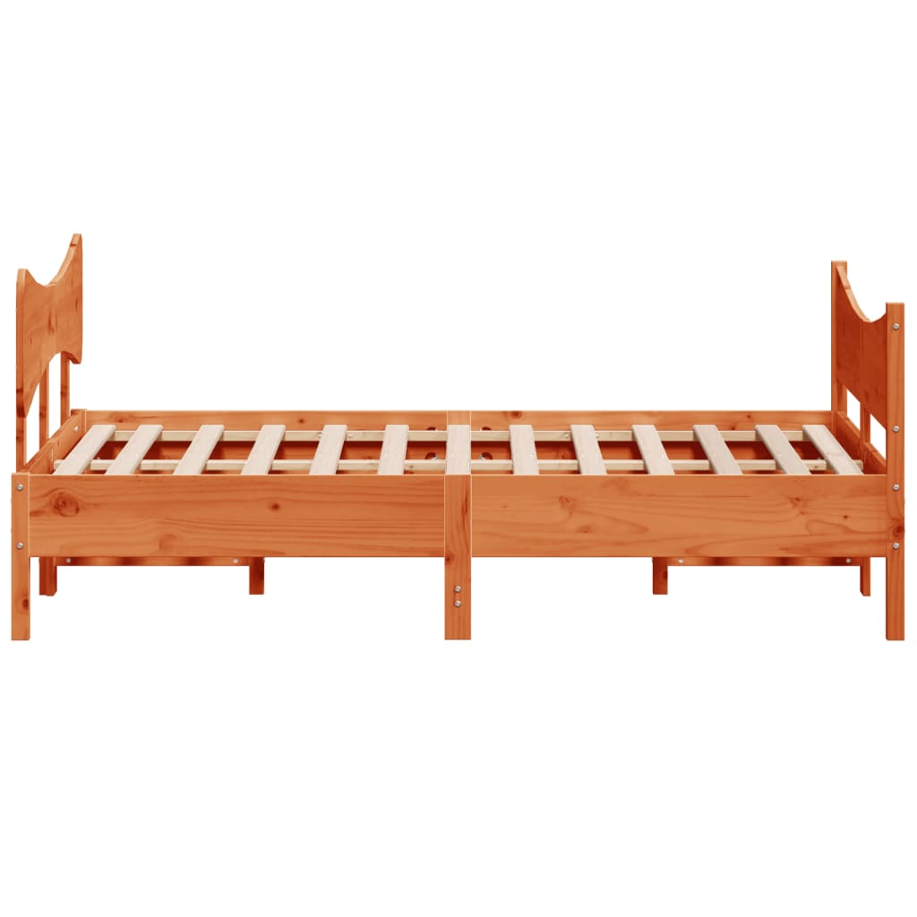 vidaXL Rama łóżka z wezgłowiem, woskowy brąz, 160x200 cm, sosnowa