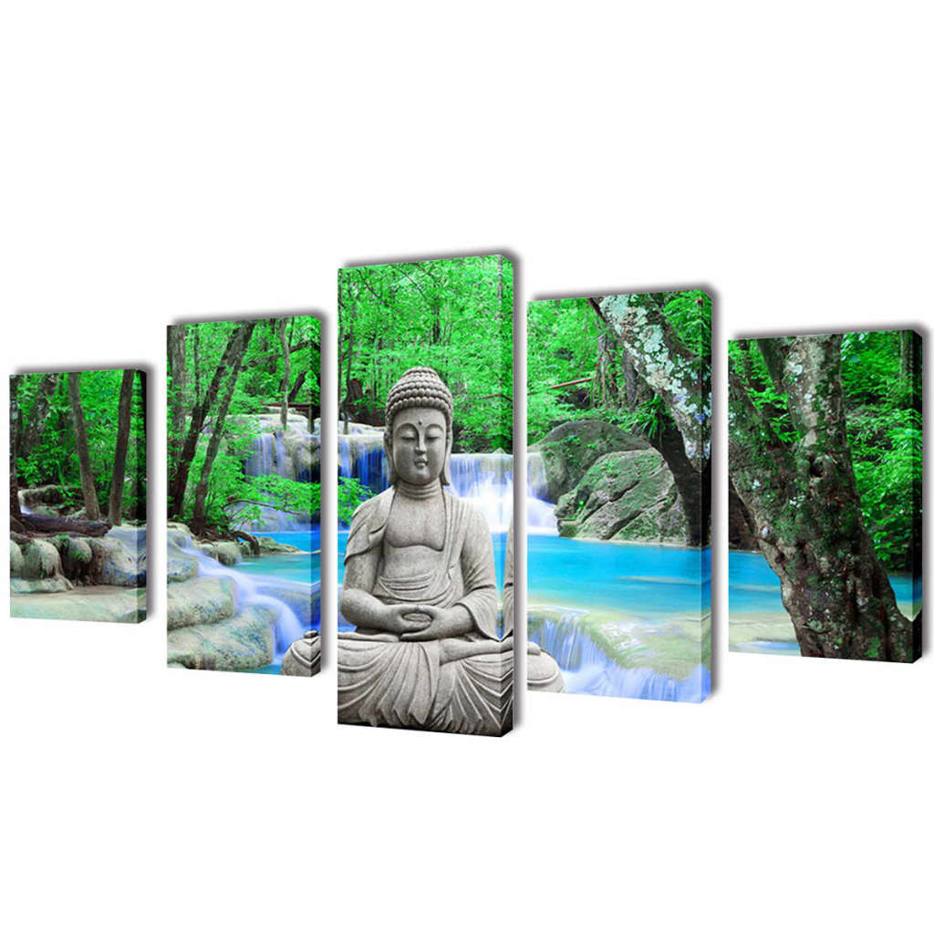 Zestaw obrazów Canvas 100 x 50 cm Budda