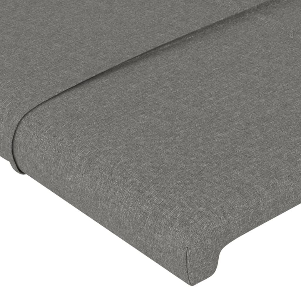 vidaXL Rama łóżka z zagłówkiem, ciemnoszara, 140x190 cm, obita tkaniną