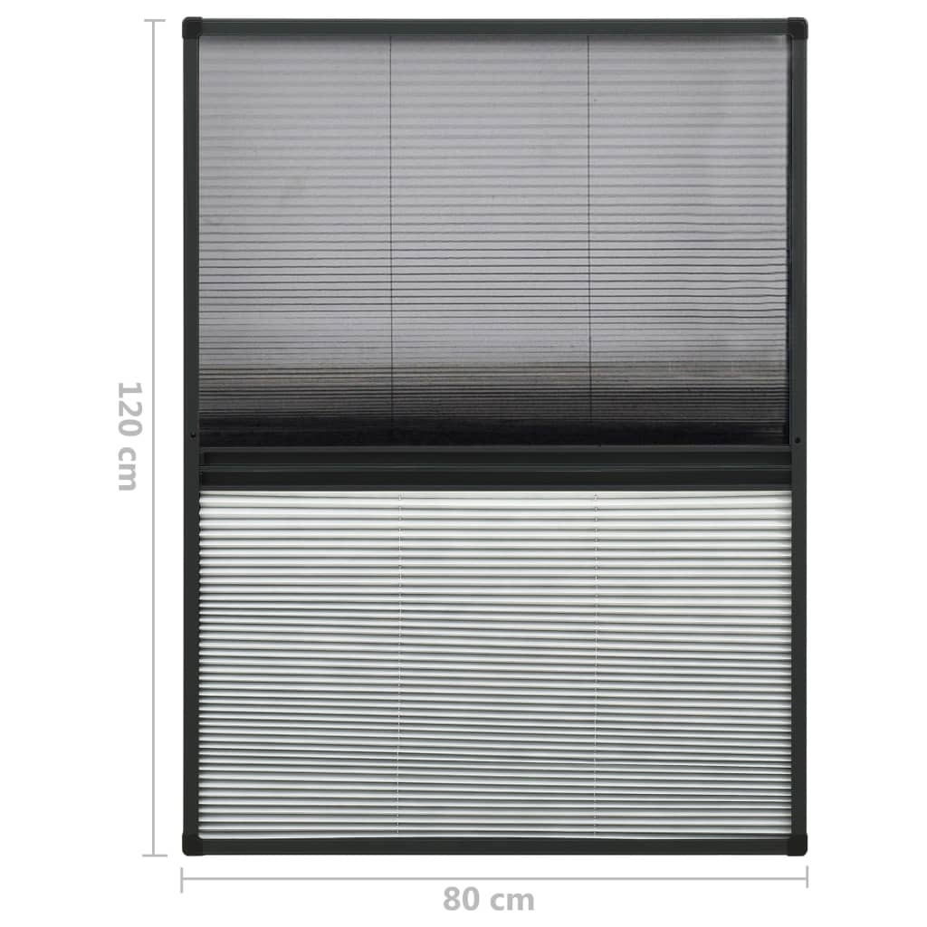 vidaXL Plisowana moskitiera okienna z roletą, aluminium, 80x120 cm