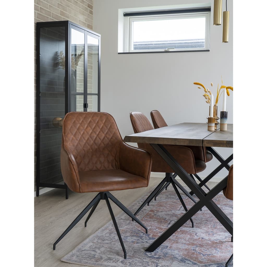 House Nordic Obrotowe krzesło stołowe Ava, brązowe