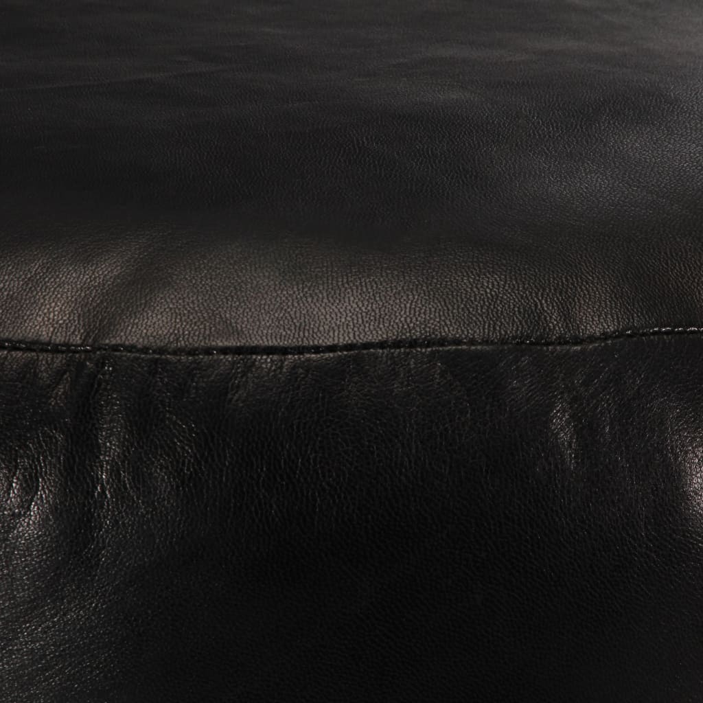 vidaXL Puf, czarny, 60x30 cm, prawdziwa kozia skóra