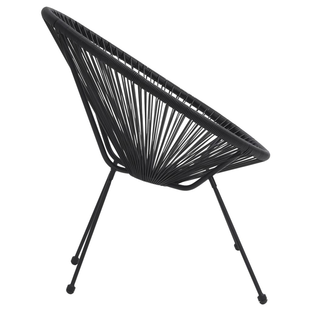 vidaXL Ogrodowe krzesła księżycowe, 2 szt., rattanowe, czarne
