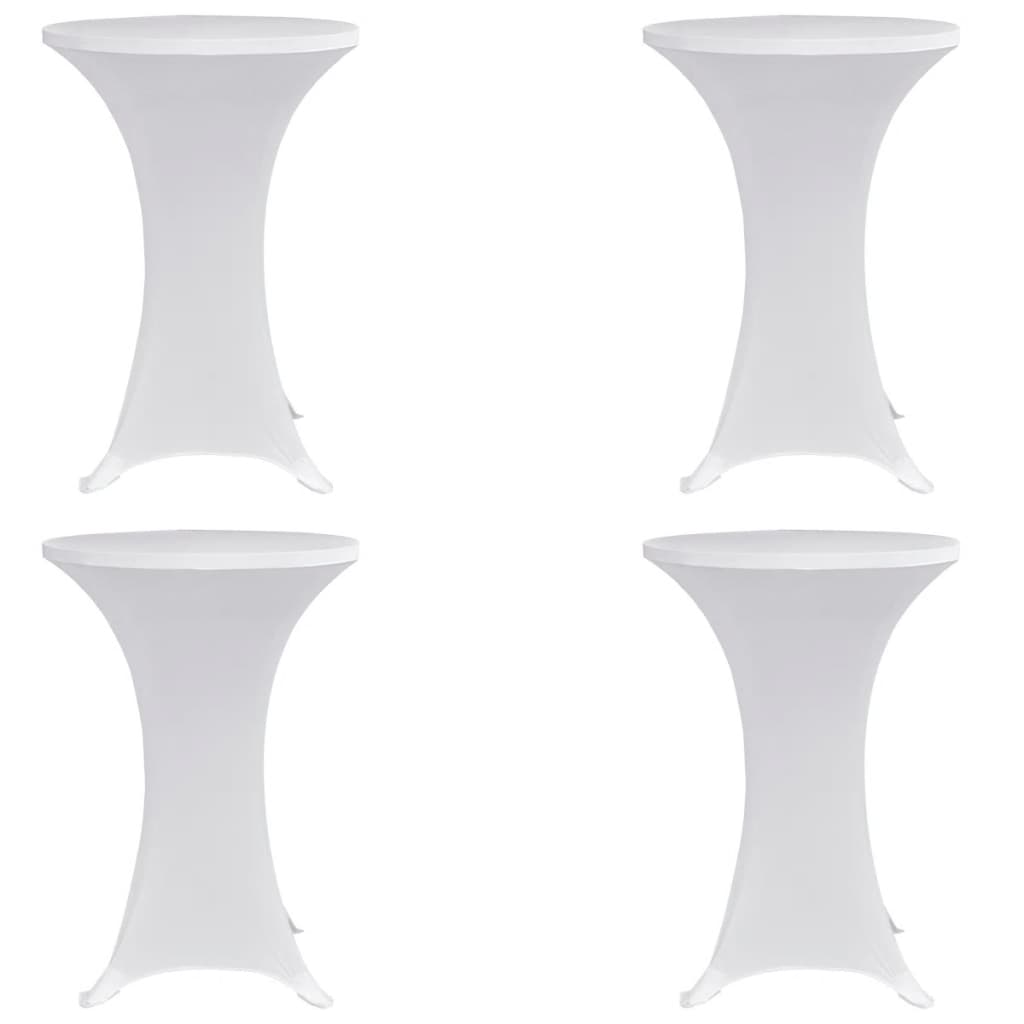 vidaXL Pokrowce na stół barowy, Ø 70 cm, białe, elastyczne, 4 szt.