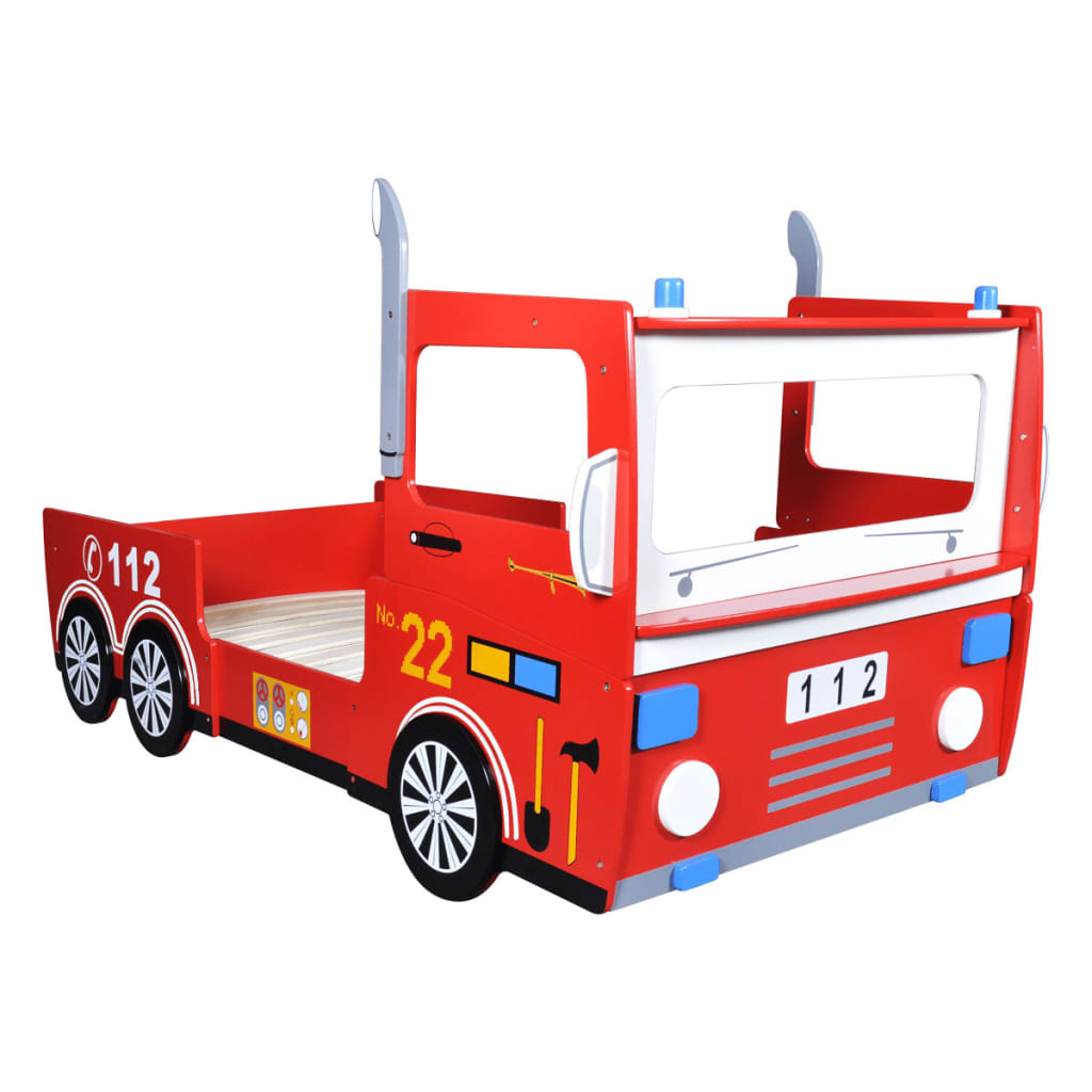 Łóżko dziecięce czerwony wóz strażacki 200 x 90 cm