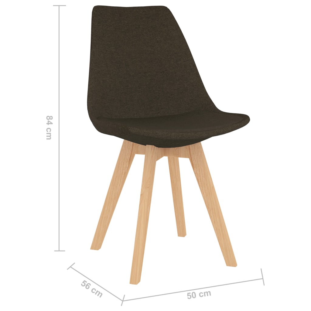 vidaXL Krzesła stołowe, 2 szt., ciemnobrązowe, obite tkaniną