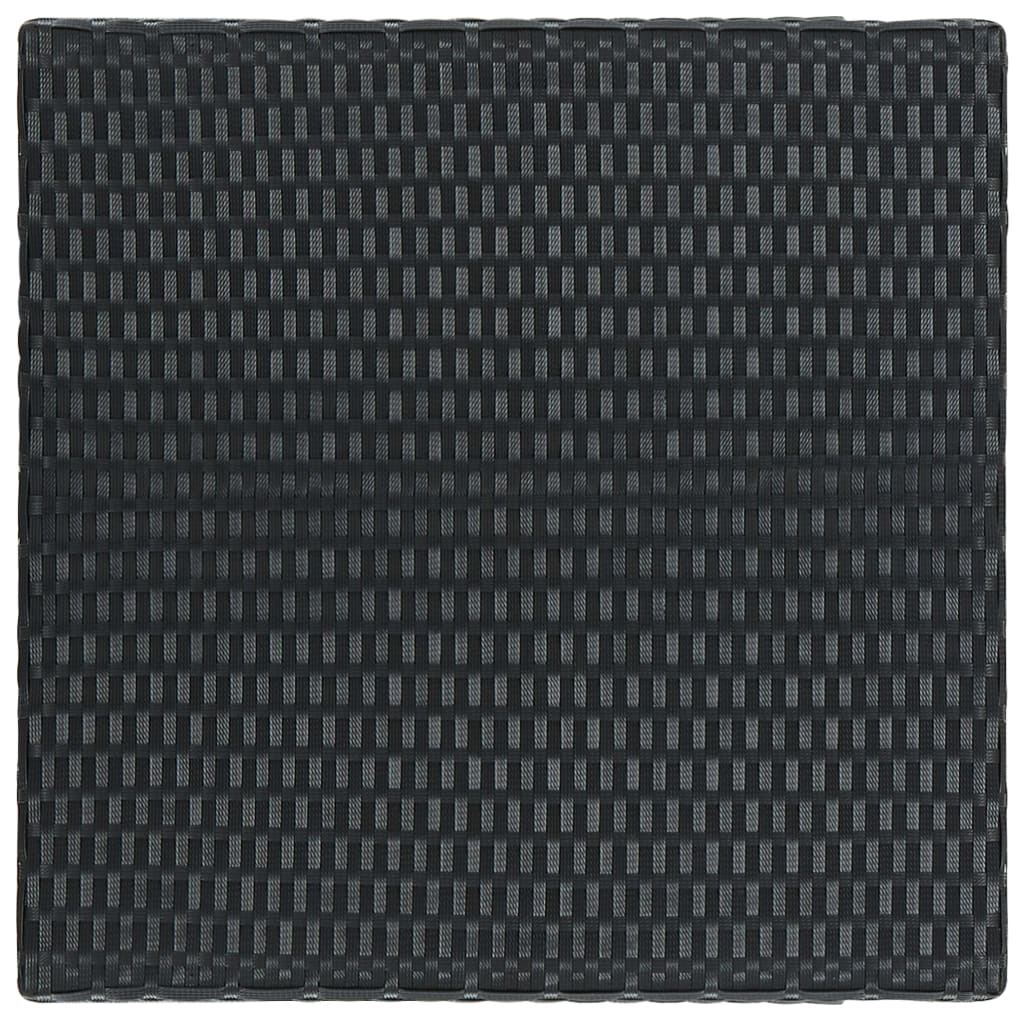 vidaXL Ogrodowy stolik barowy, czarny, 60,5x60,5x110,5 cm, polirattan