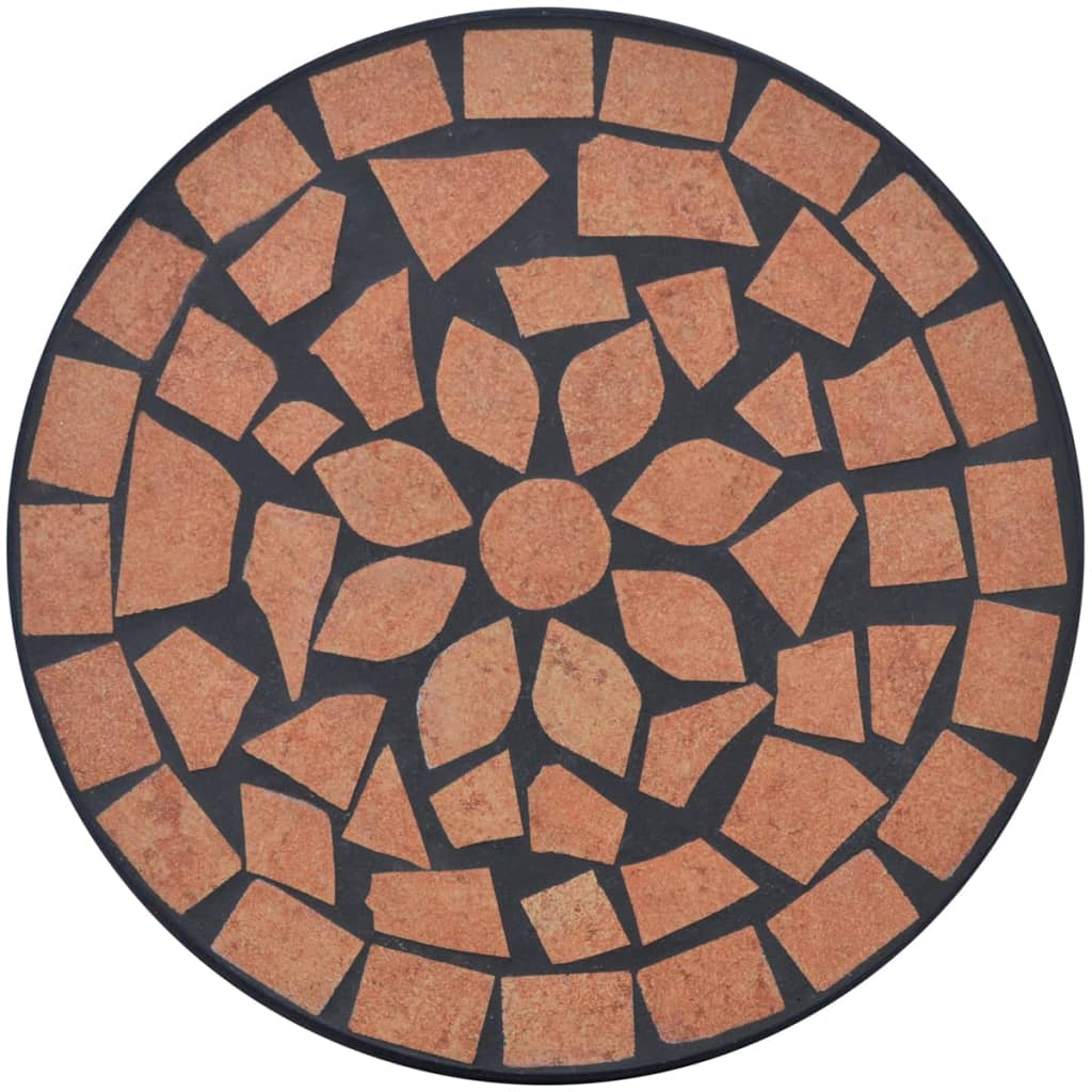 vidaXL Stolik boczny z mozaikowym blatem, terakota