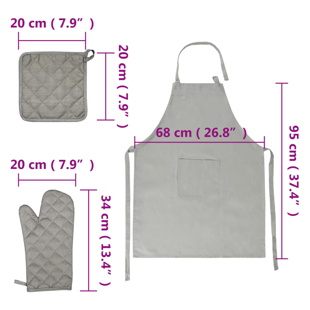 vidaXL 15-cz. zestaw ręczników, ściereczek, rękawic i łapek do garnków