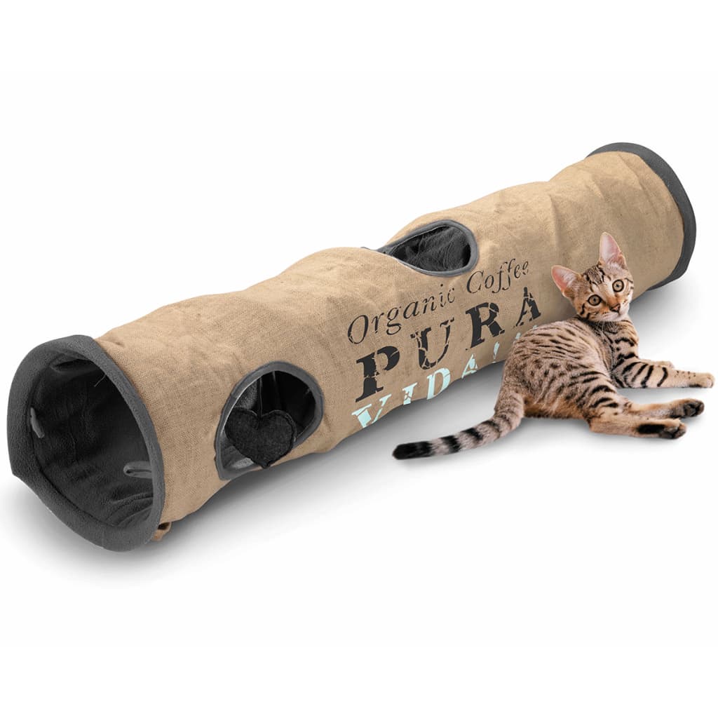 D&D Tunel dla kota Pura Vida, 25x120 cm, brązowo-antracytowy