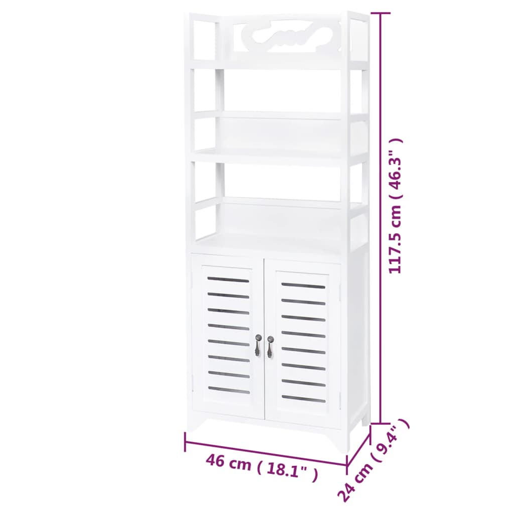 vidaXL Drewniana szafka łazienkowa Albuquerque, biała, 46x24x117,5 cm