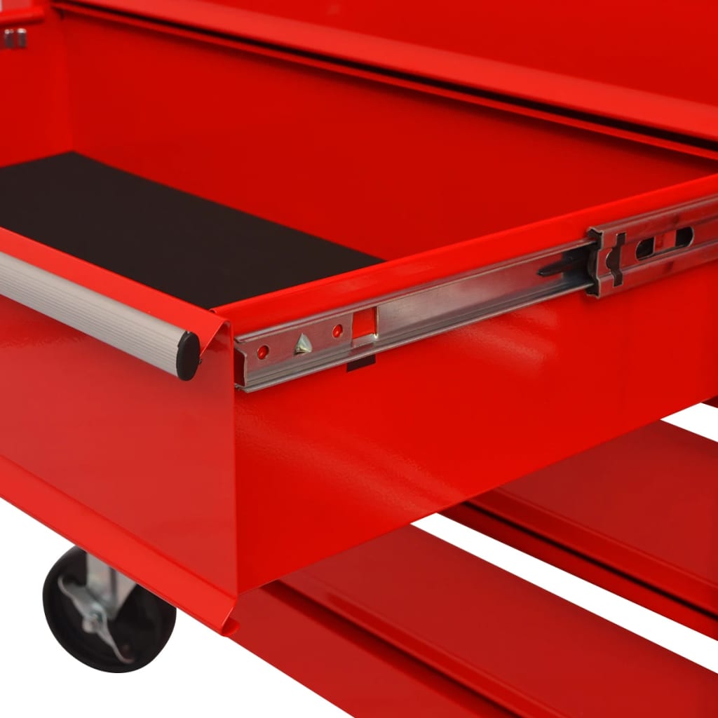 vidaXL Wózek narzędziowy z 14 szufladami, stalowy, czerwony