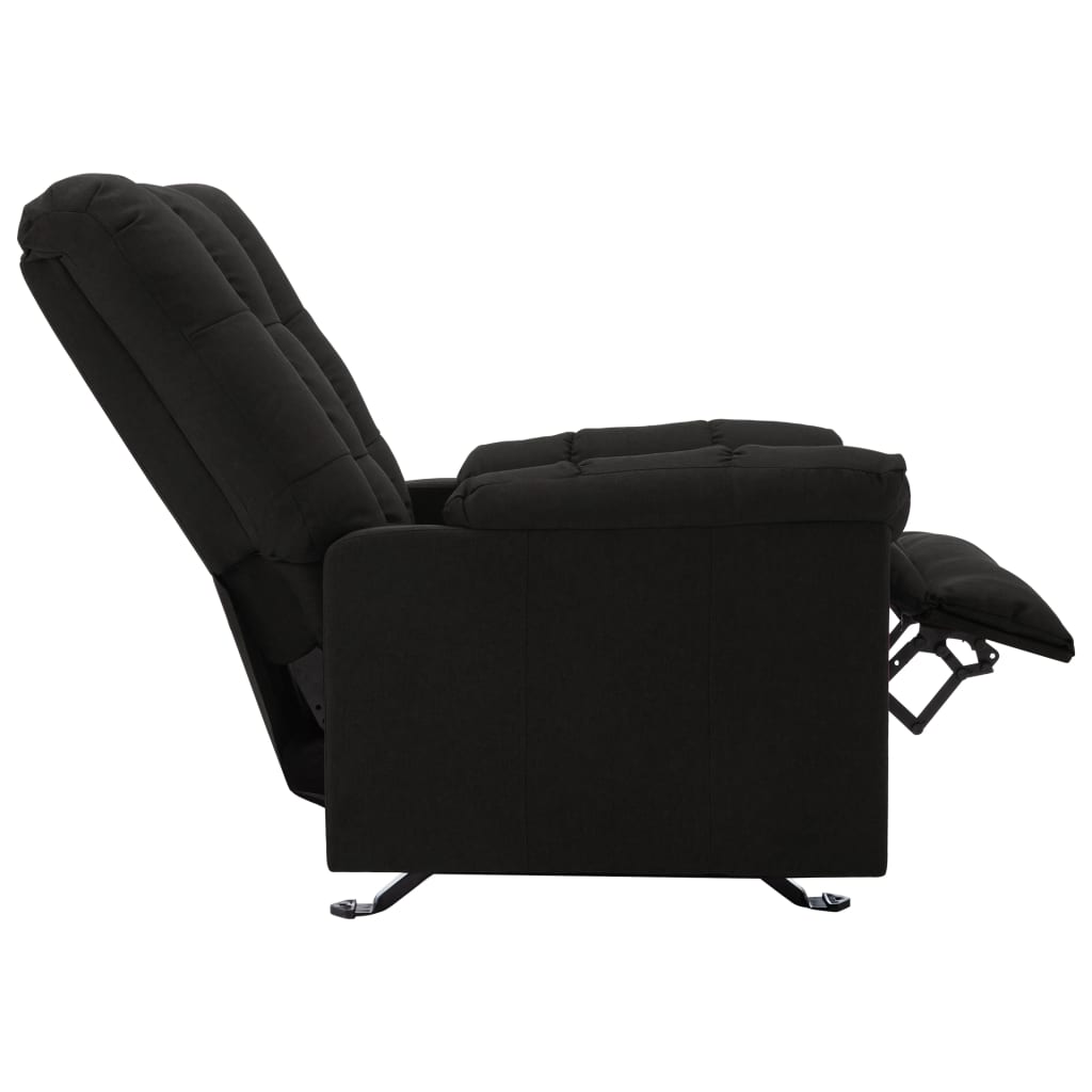 vidaXL Rozkładany fotel, czarny, obity tkaniną